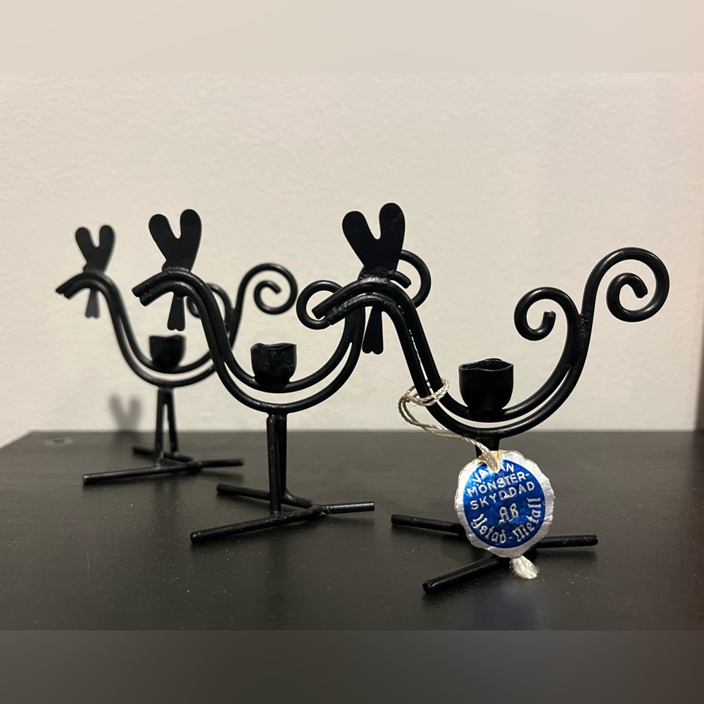 Vintage Rooster Candle Holders by Gunnar Ander